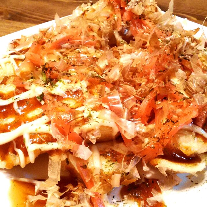 節約に！豆腐の天ぷら　たこ焼き風